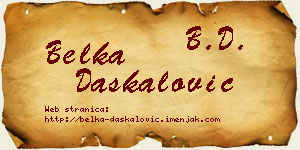 Belka Daskalović vizit kartica